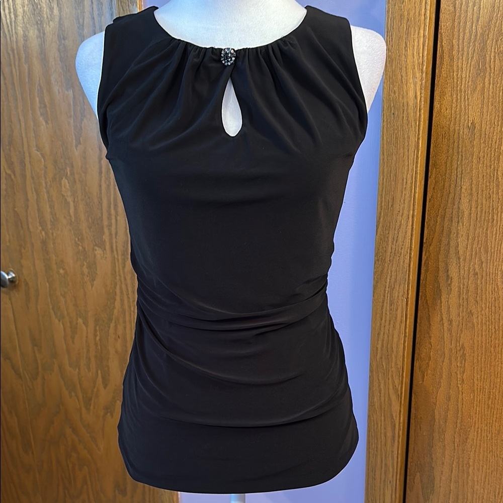 White House Black Market Elegant Black Sleeveless Top size extra small.